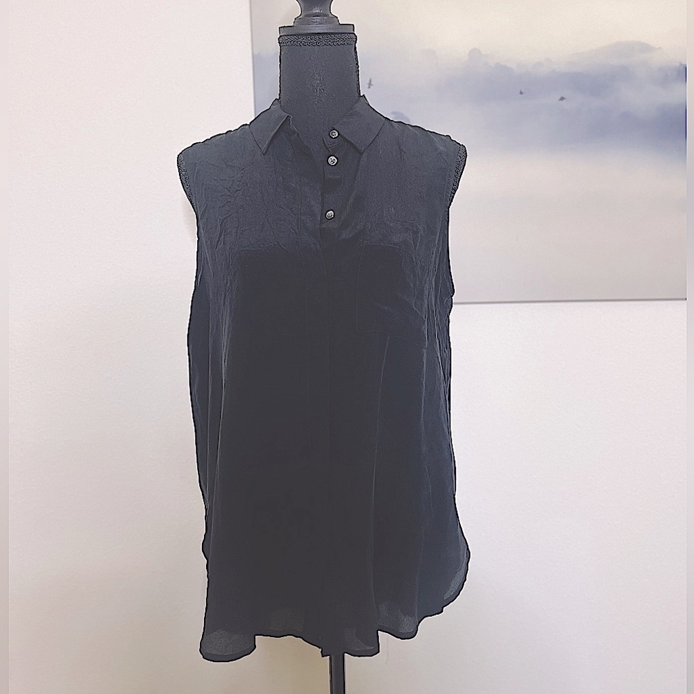 MADEWELL 🌟excellent condition🌟 100% silk sleeveless collared button shirt
